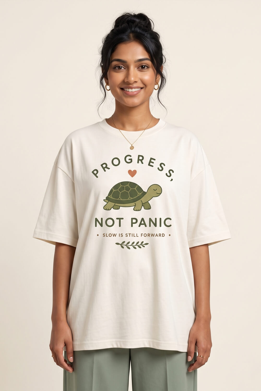 Progress, Not Panic - Oversized Tees
