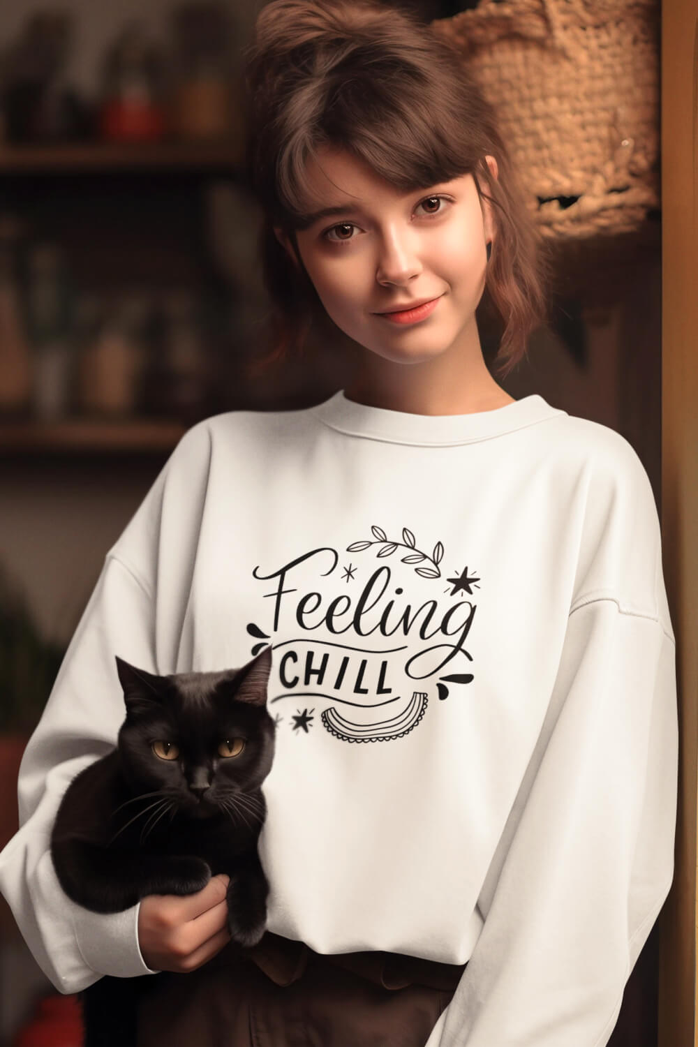 CHILL OUT FLEECE SWEATSHIRT - WHITE