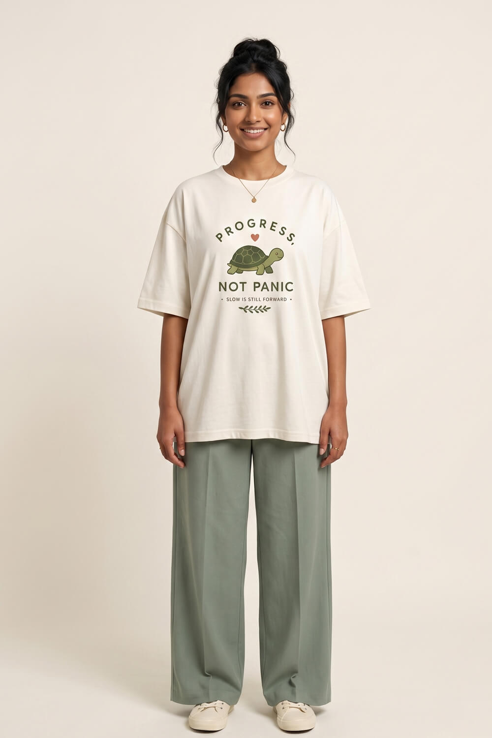 Progress, Not Panic - Oversized Tees
