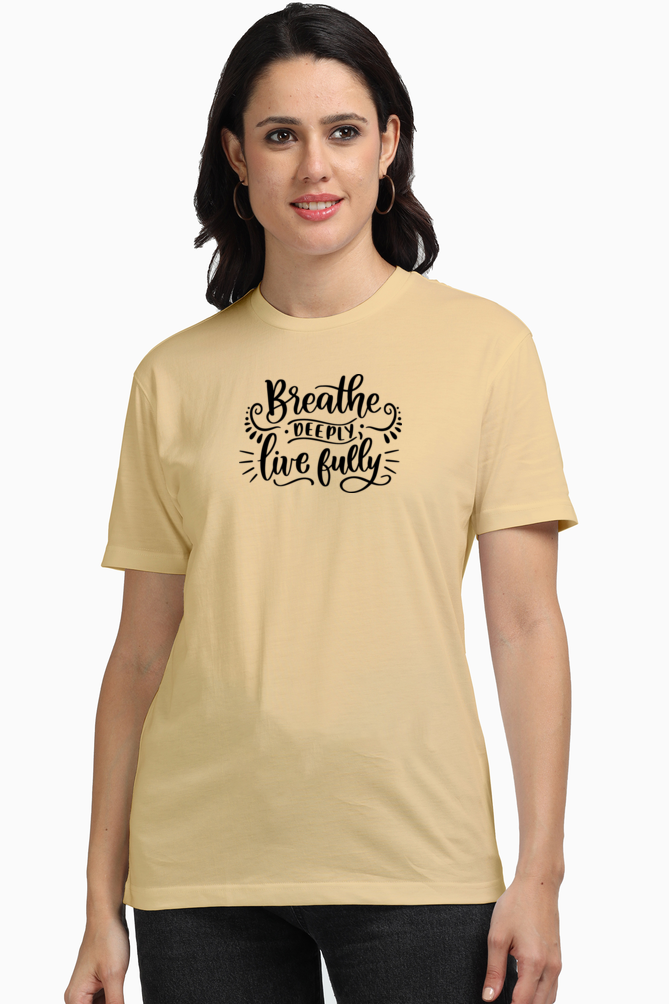 Breathe Deeply, Live Fully | Premium Women's T-Shirt