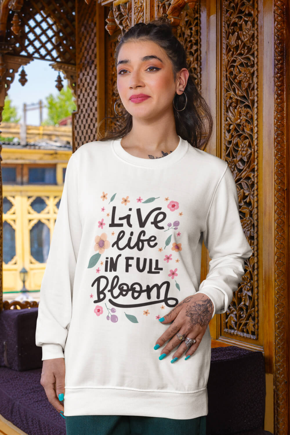 Live Life in Full Bloom | Regular Fit | Unisex Sweatshirt