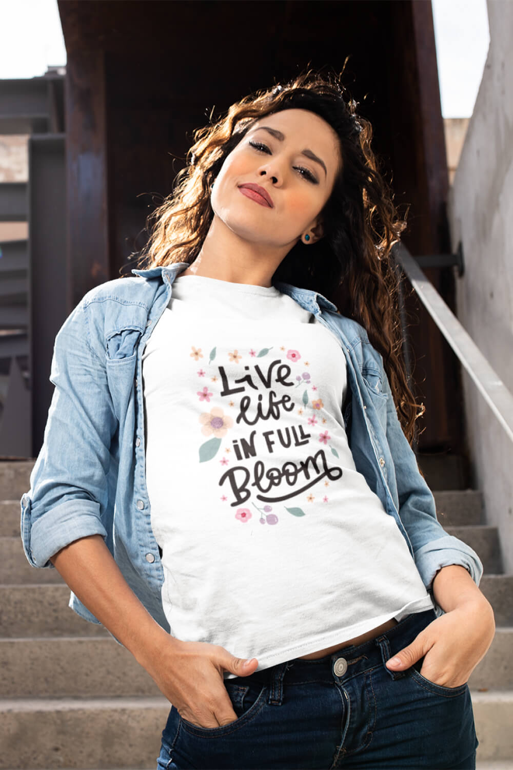 Live Life in Full Bloom | Premium Women's T-Shirt