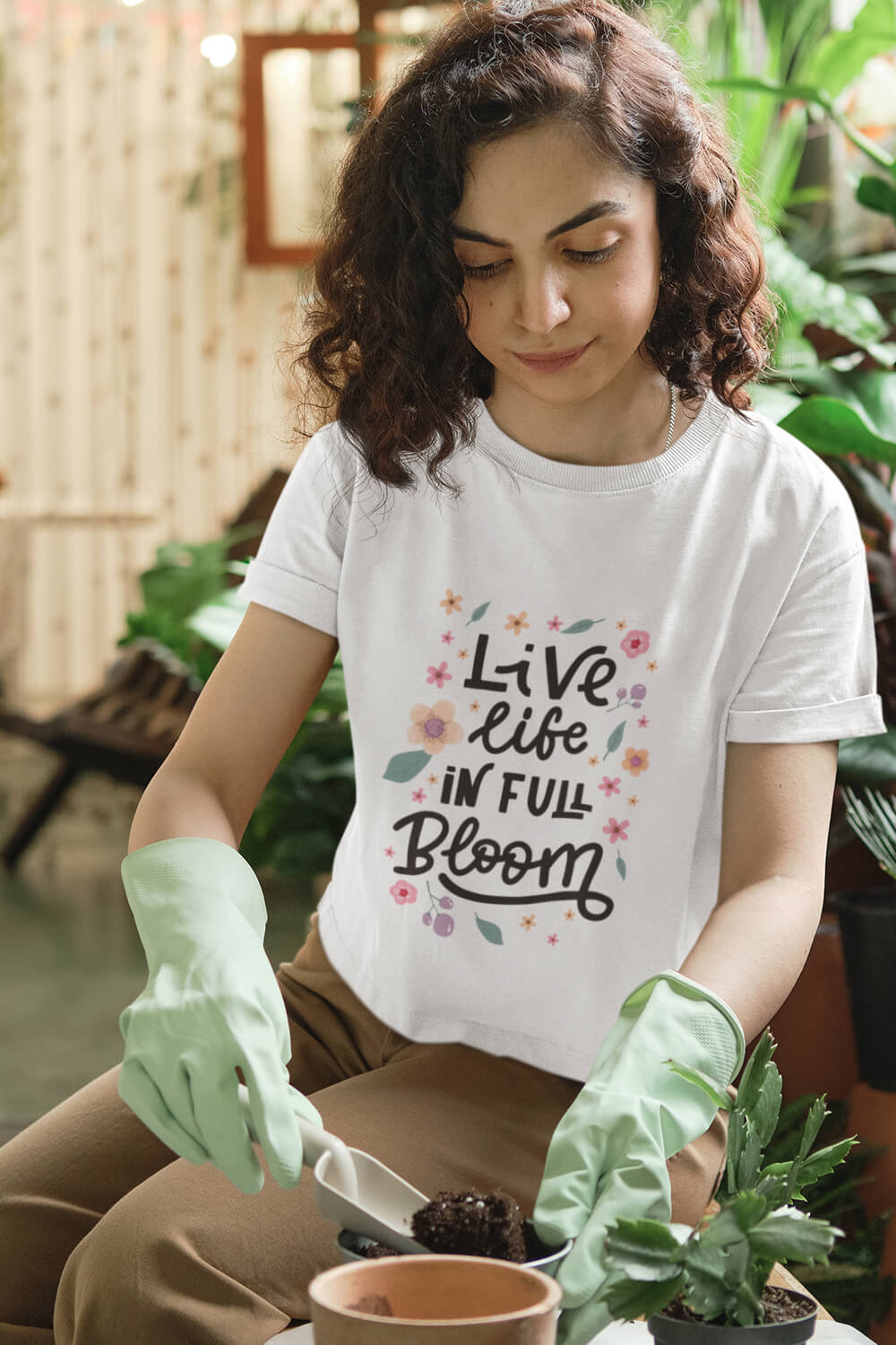 Live Life in Full Bloom | Premium Women's T-Shirt