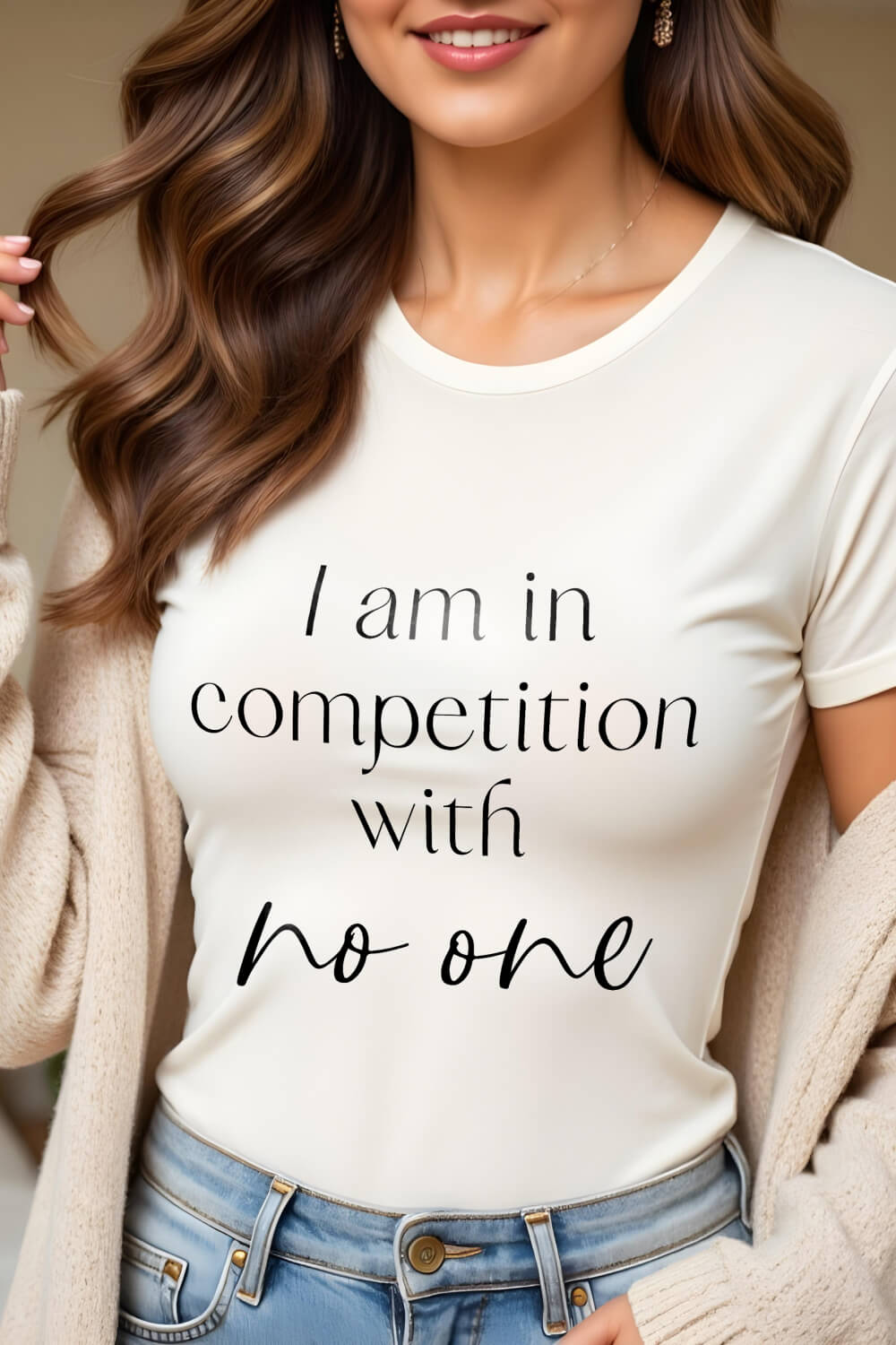 I'm in competition with no one | Premium Women's T-Shirt