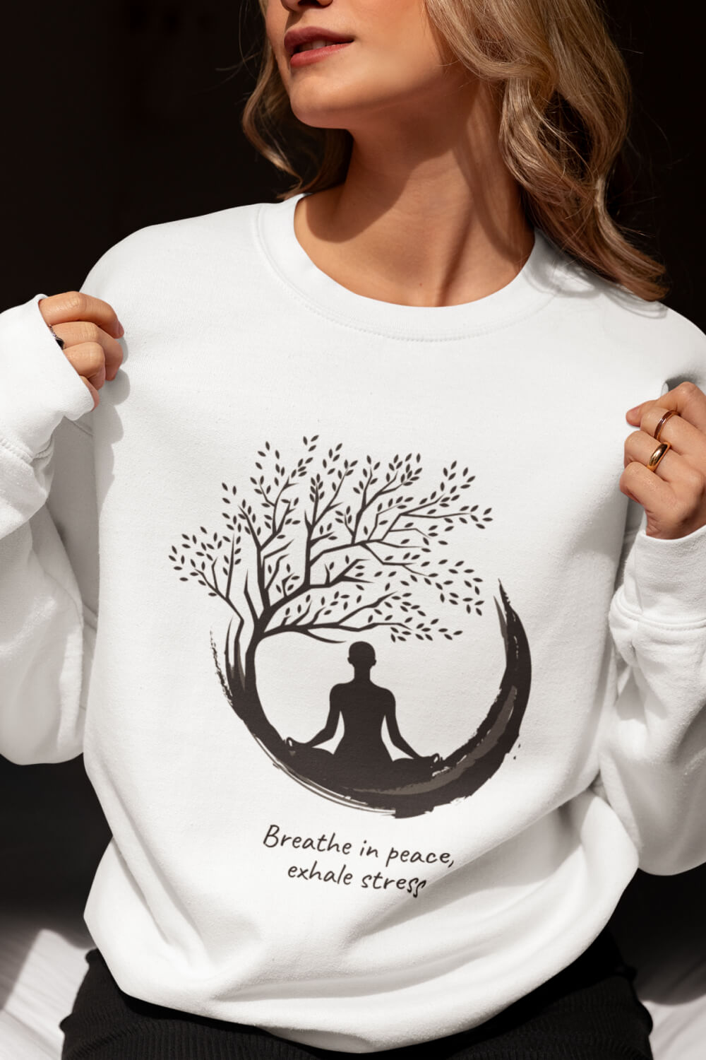 Breathe in Peace, Exhale Stress | Regular Fit | Unisex Sweatshirt