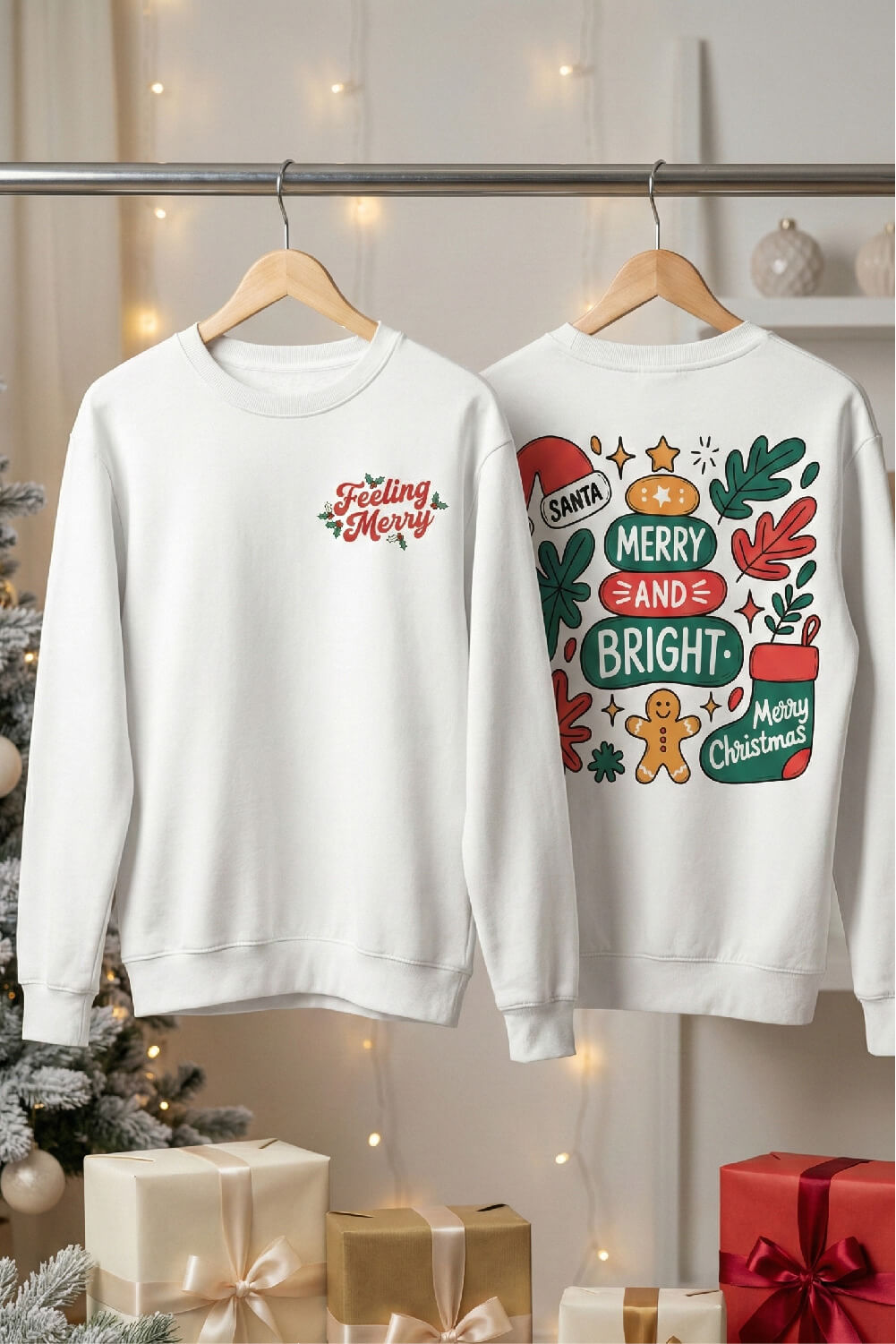 Merry & Bright Unisex Christmas Sweatshirt