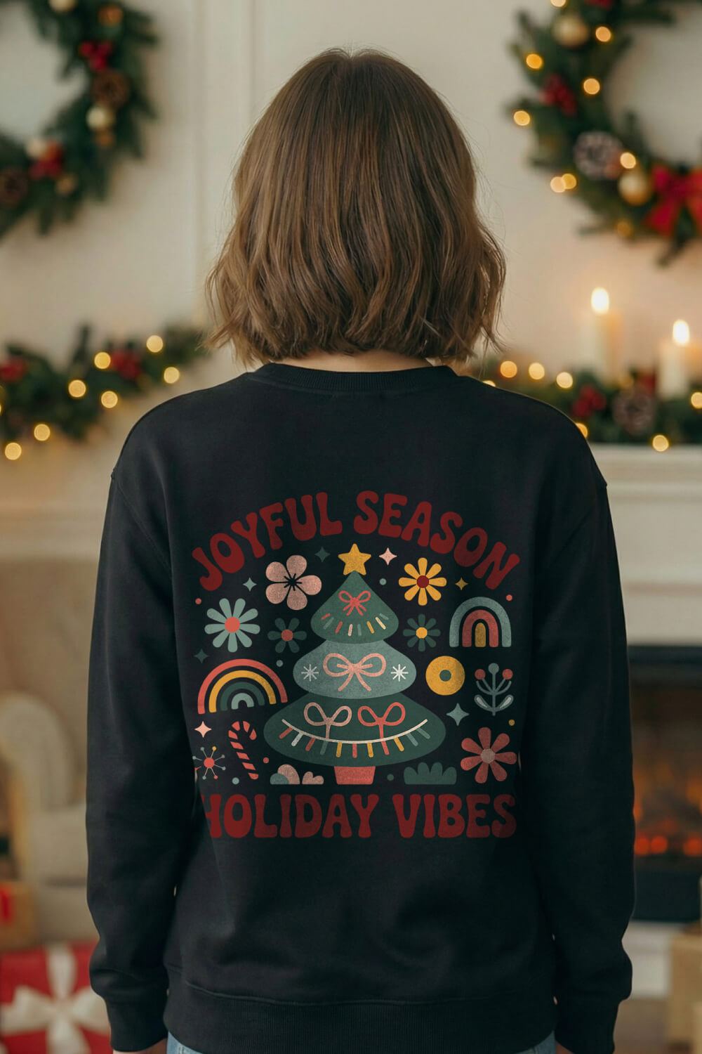 Joyful Season, Holiday Vibes – Unisex Winter Sweatshirt