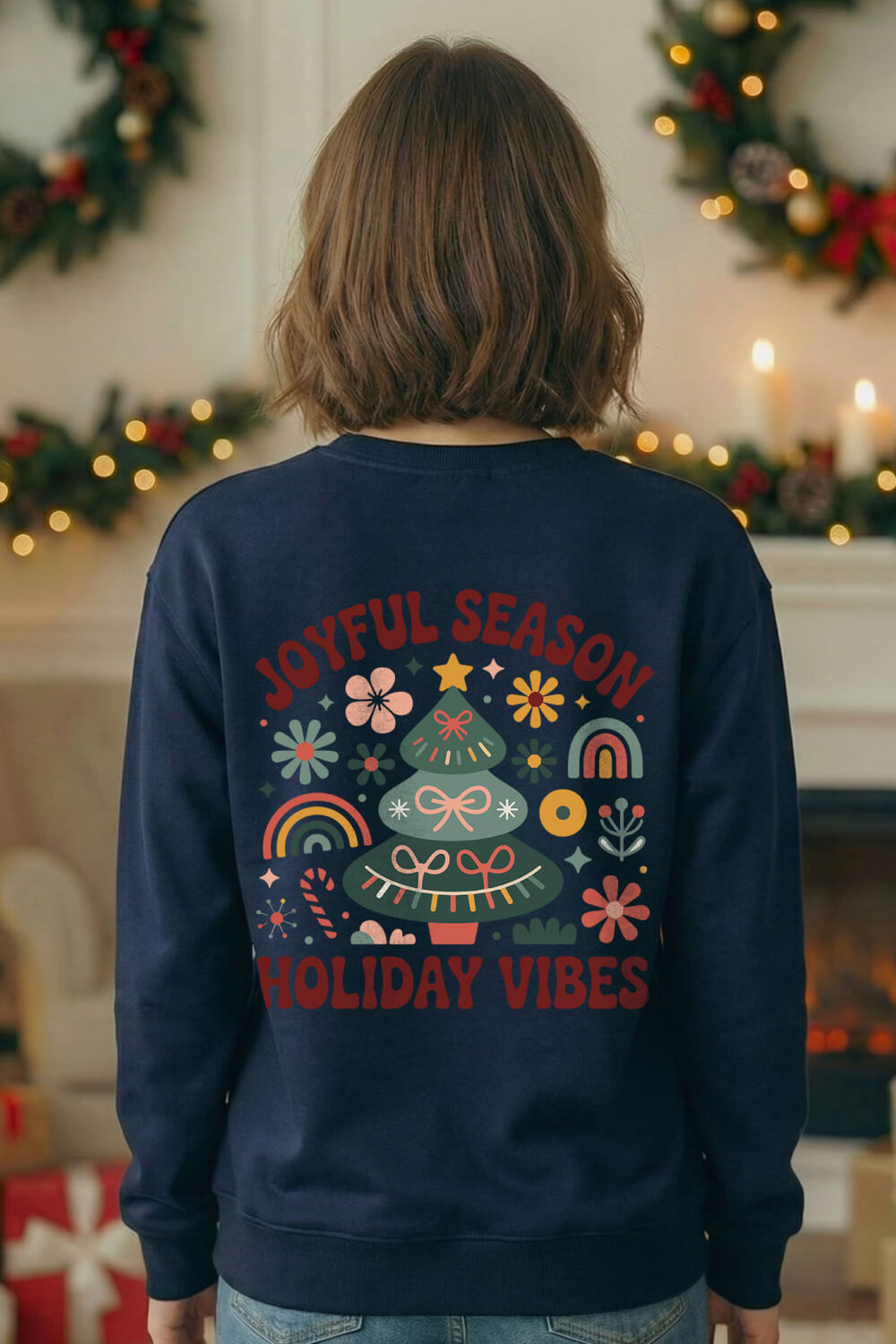 Joyful Season, Holiday Vibes – Unisex Winter Sweatshirt