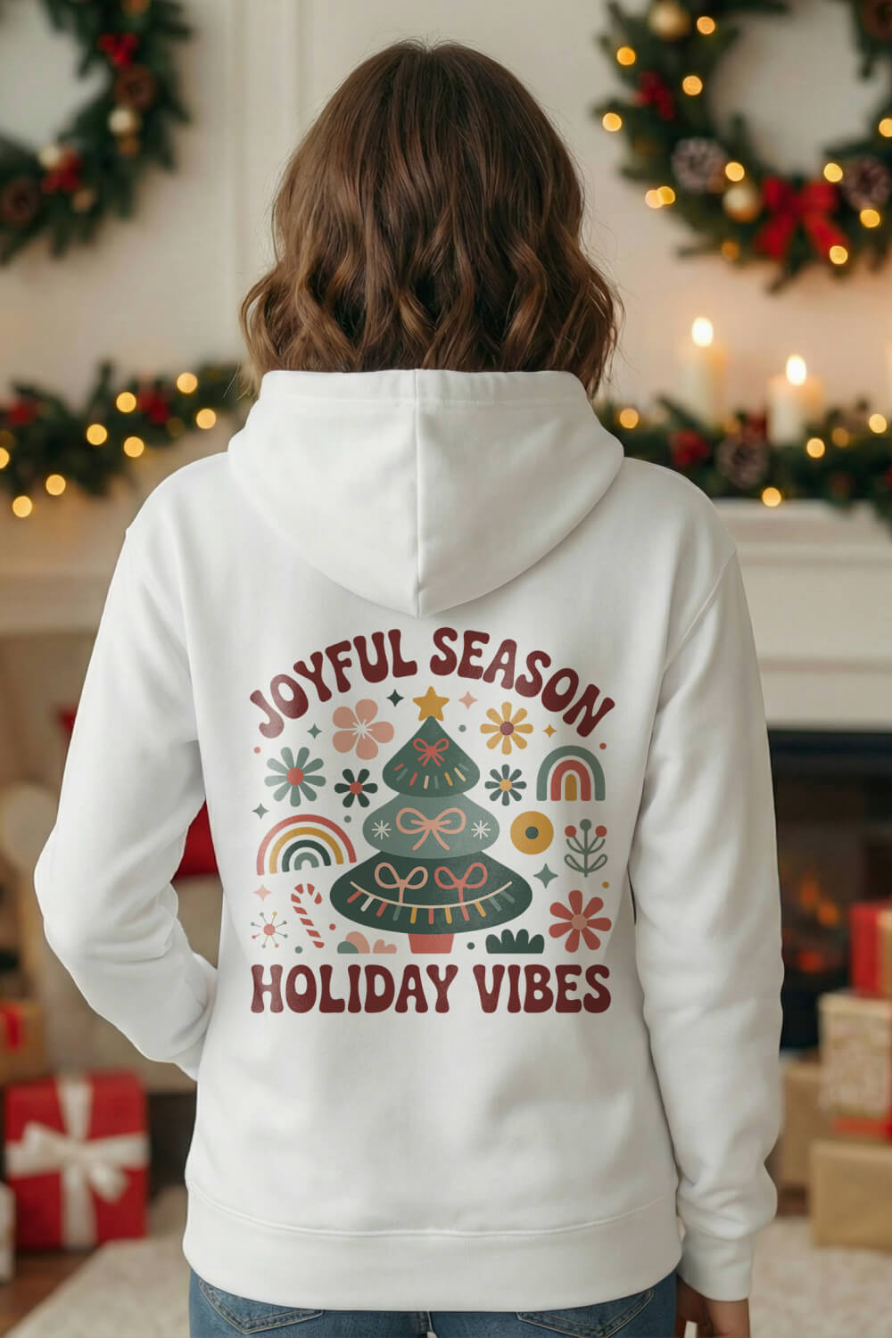 Joyful Season Holiday Vibes – Unisex Cozy Hoodie