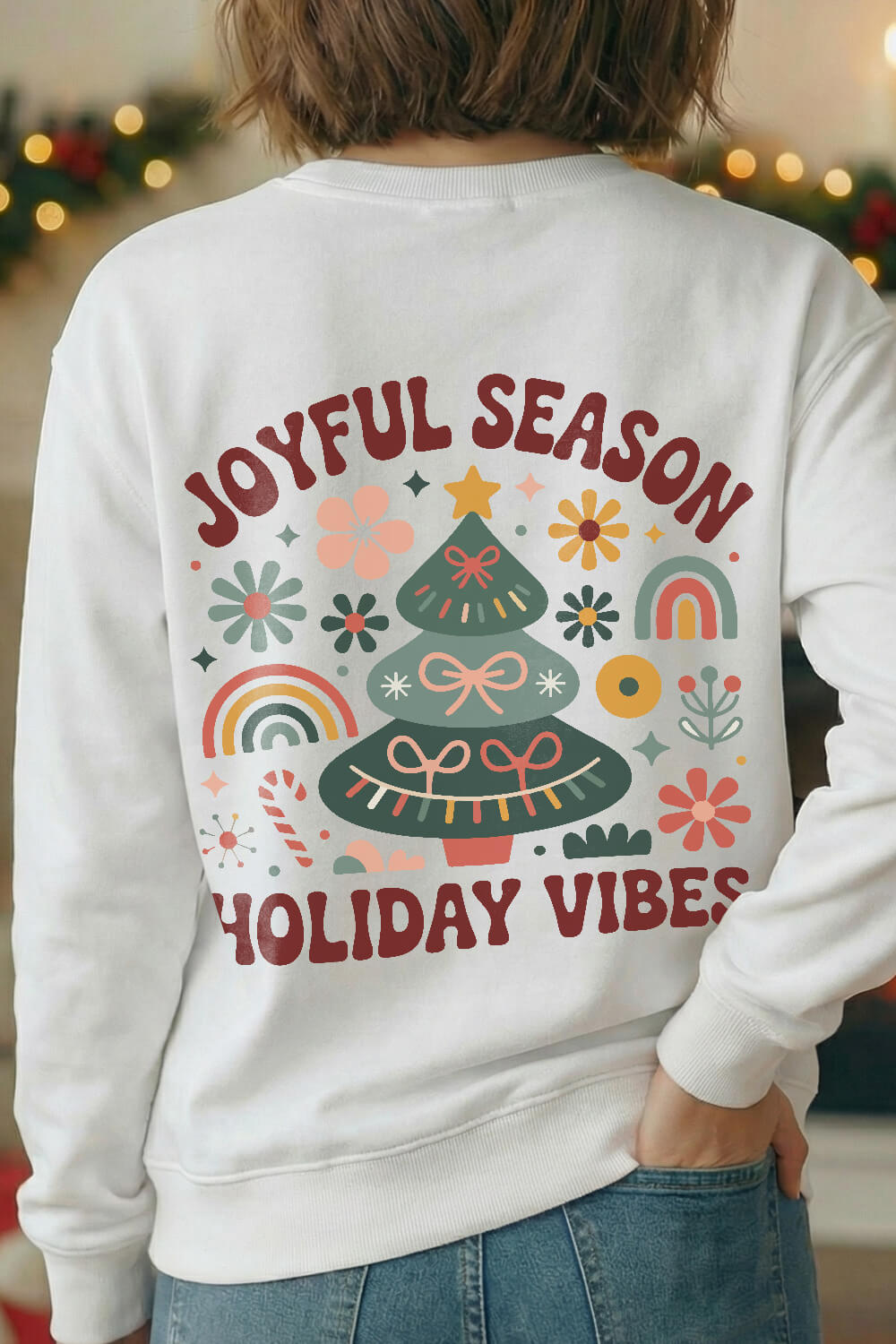 Joyful Season, Holiday Vibes – Unisex Winter Sweatshirt