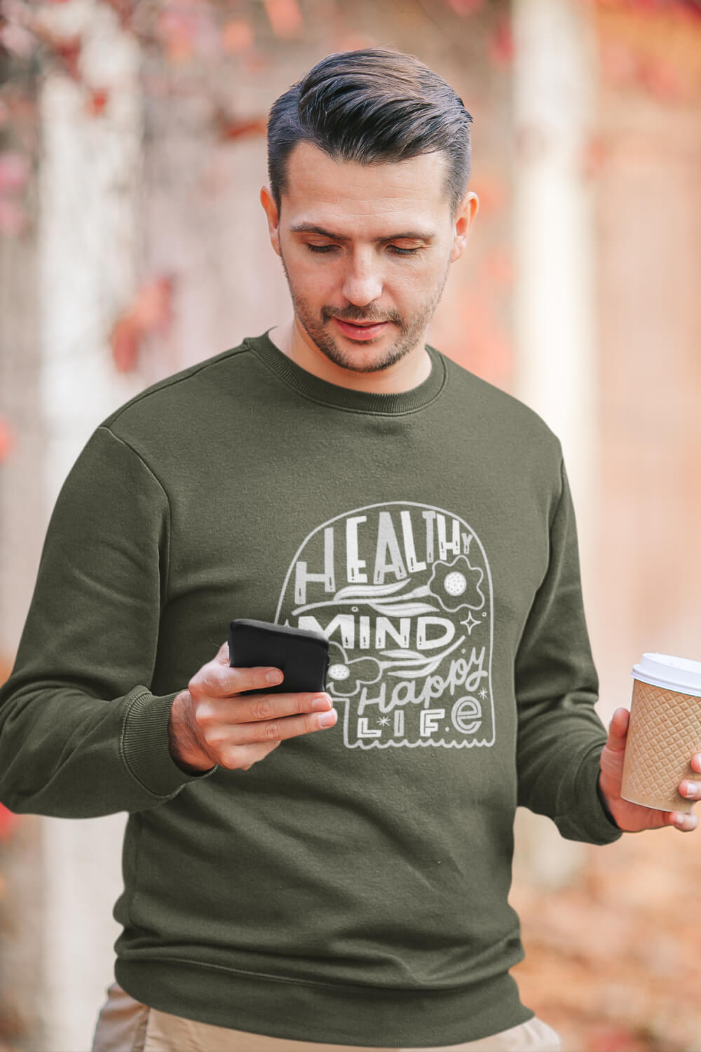Healthy Mind Happy Life | Regular Fit | Unisex Sweatshirt