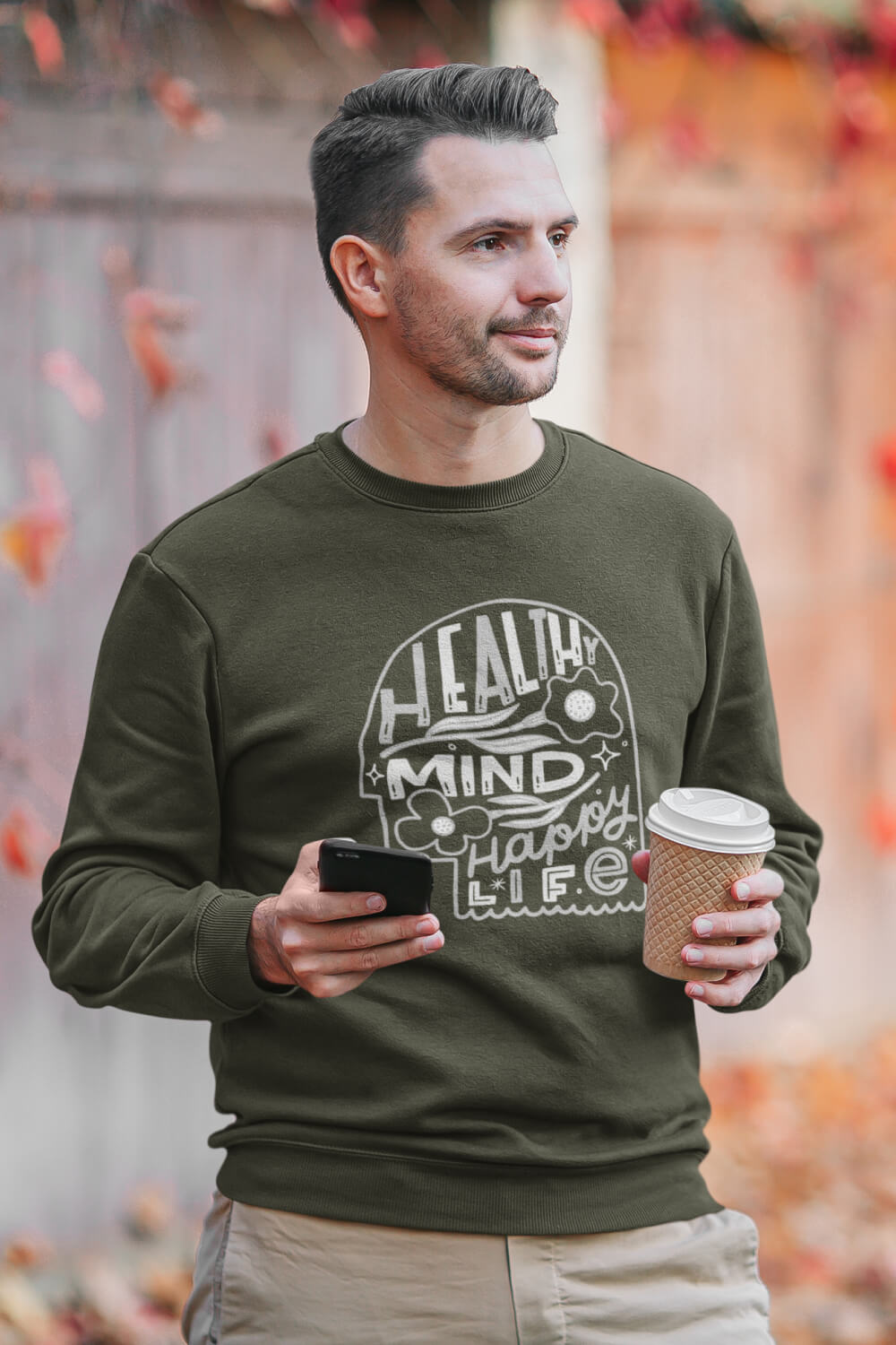 Healthy Mind Happy Life | Regular Fit | Unisex Sweatshirt