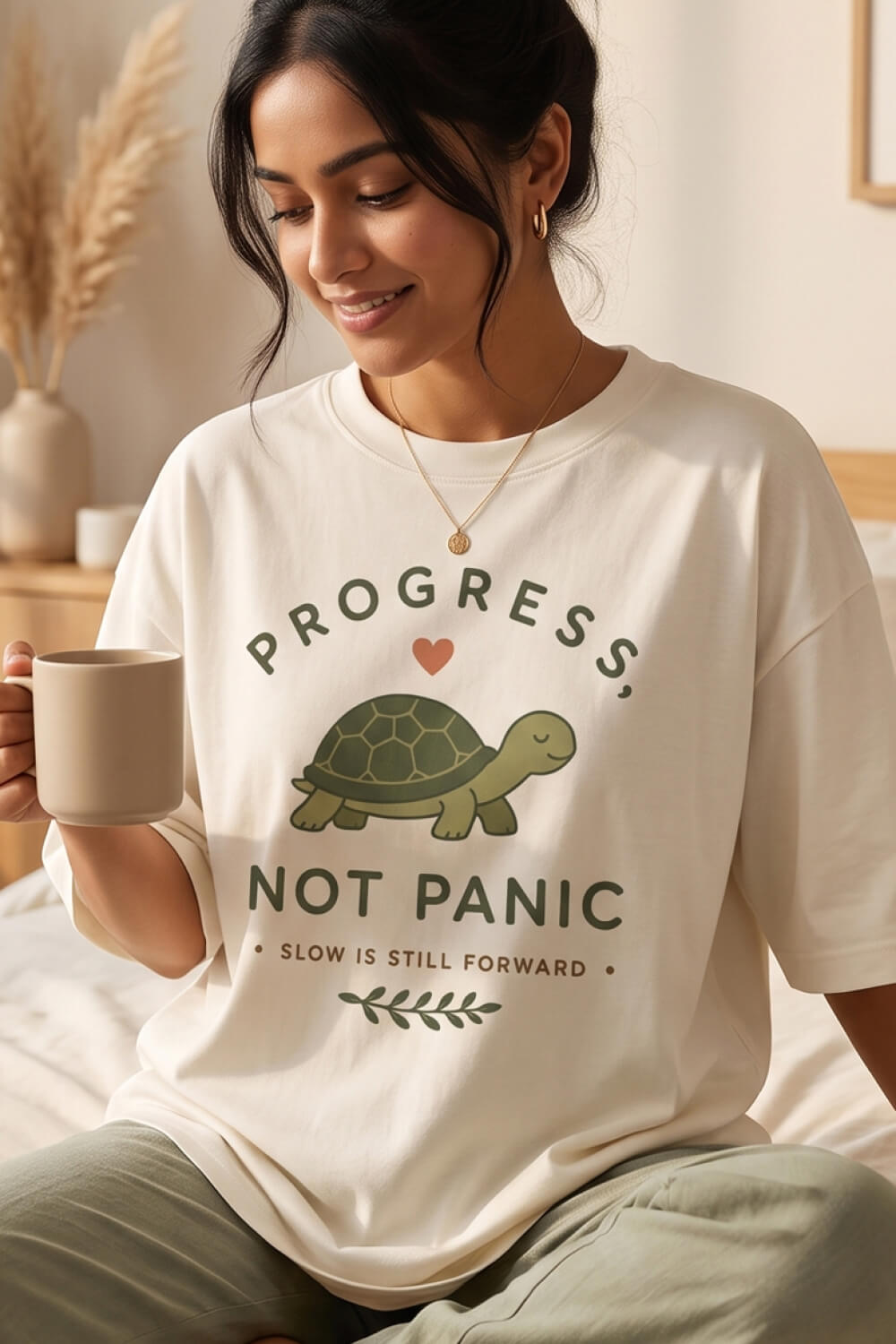 Progress, Not Panic - Oversized Tees